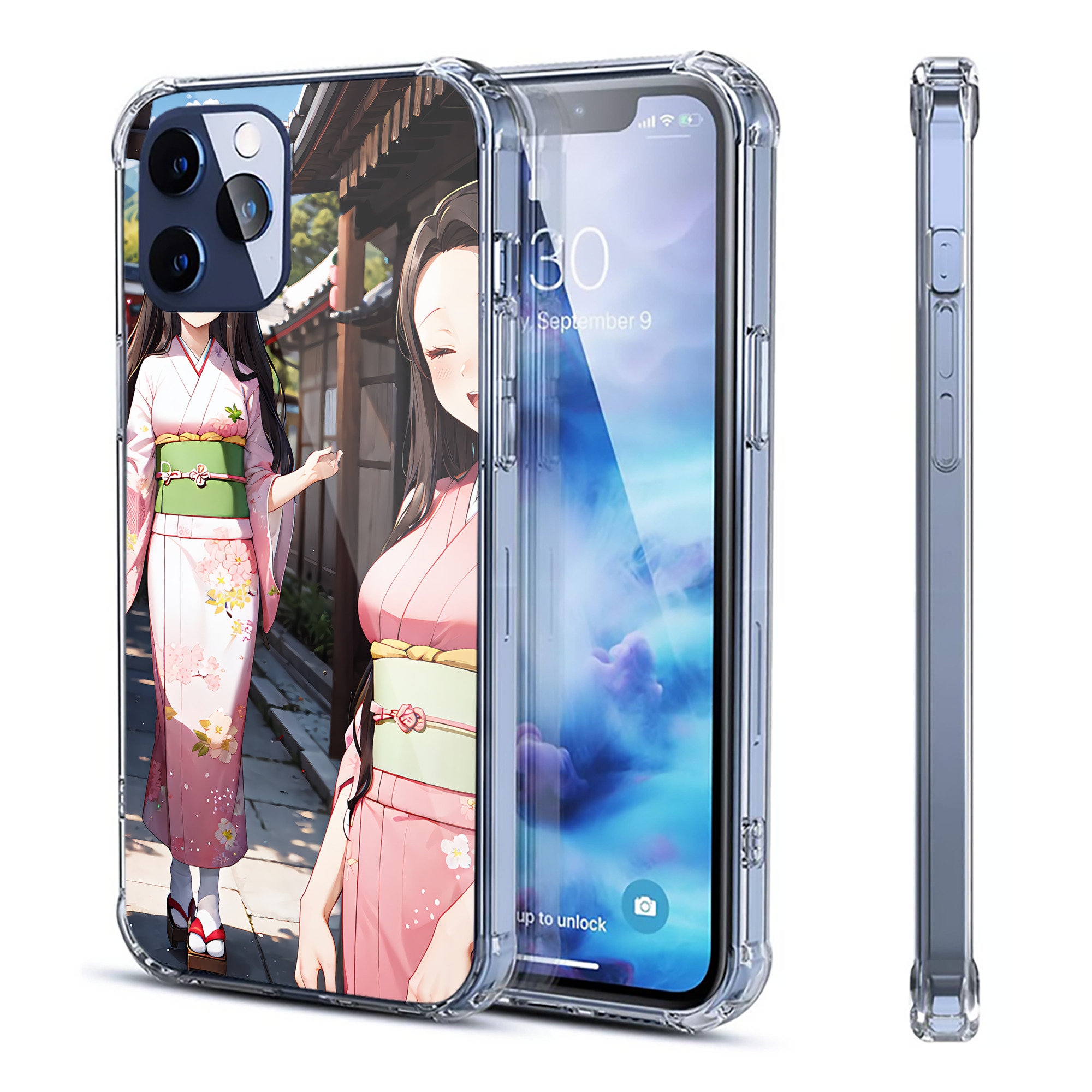 （画像用） 鬼滅の刃（きめつのやいば）竈門 禰󠄀豆子／かまど ねずこ Kamado Nezuko 【iPhone 12シリーズ対応】透明スマホケース（クリアソフトケース）